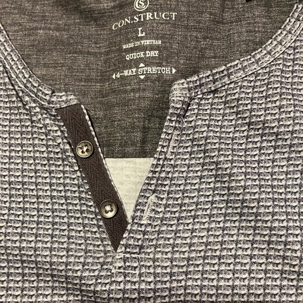 L Slim fit Con.struct short sleeve Henley shirt Men’s Large - Picture 3 of 11